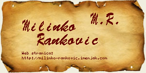 Milinko Ranković vizit kartica